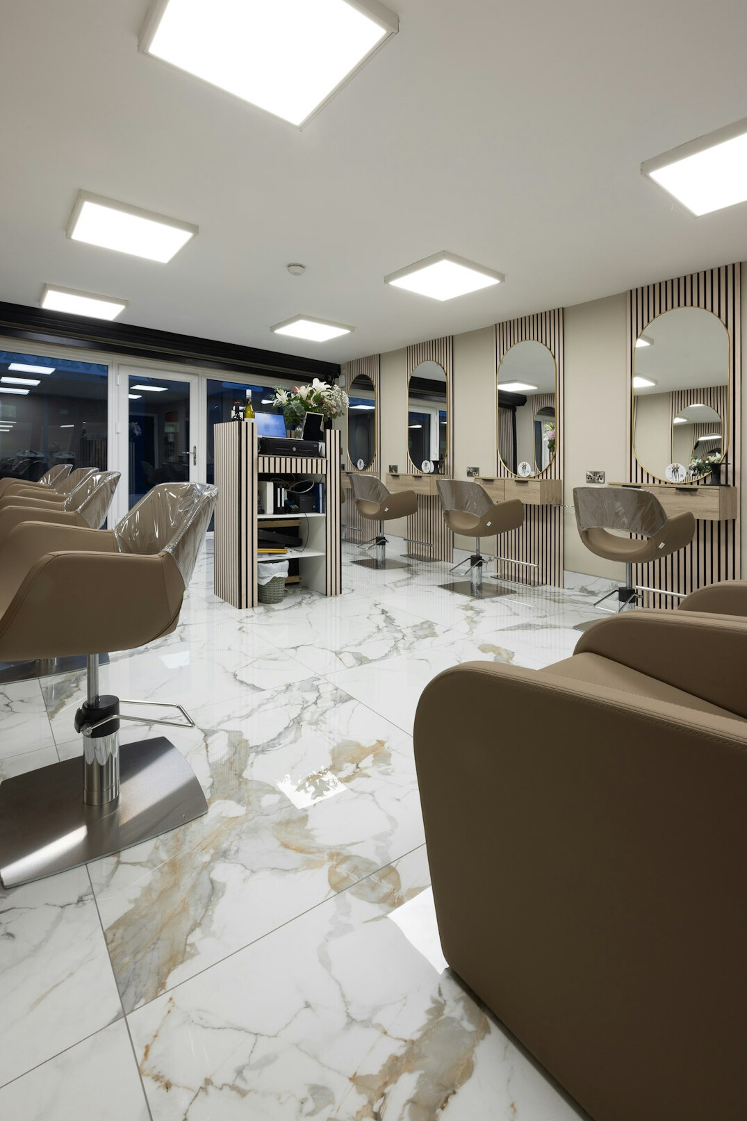 opulent chandelier in salon